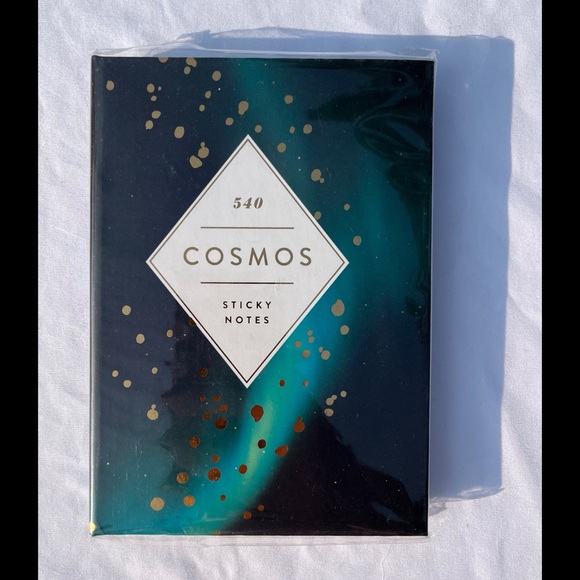 Various Sticky Notes w/ Cosmos Gold Foil Accented Book/Holder - Picture 1 of 3